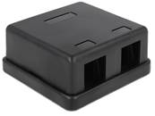 Boitier Keystone 2 ports de surface noir