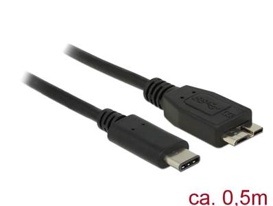 Câble SuperSpeed USB 10 Gbps (USB 3.1, Gen 2) USB Type-C™ mâle > USB type Micro-B mâle 0,5 m noir