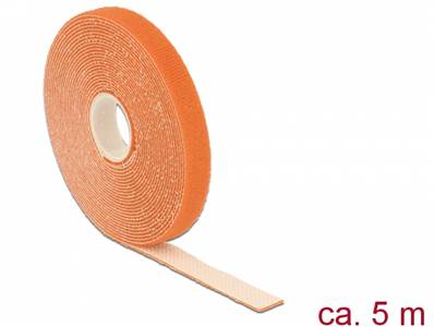 Fermetures par velcro L 5 m x l 13 mm rouleau orange