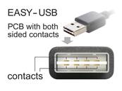 Câble EASY-USB 2.0 Type-A mâle coudé vers la gauche / droite > USB 2.0 Type-B mâle 1 m