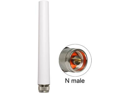 Antenne WLAN 802.11 b/g/n N mâle 2.5"dBi omnidirectionnelle fixe extérieure blanche