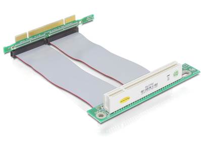 Carte d'adaptation PCI 32 octets > PCI 32 octets avec câble souple de 13 cm avec insertion gauche