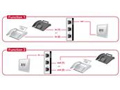 Commutateur RJ11 manuel bidirectionnel à 2 ports