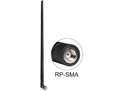 Antenne WLAN 802.11 b/g/n RP-SMA mâle 9 dBi omnidirectionnelle avec jonction inclinable noir