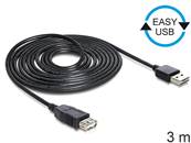 Câble d'extension EASY-USB 2.0 Type-A mâle > USB 2.0 Type-A femelle noir 3 m