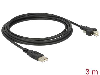 Câble USB 2.0 type A mâle > USB 2.0 type B mâle avec vis 3 m