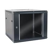 Coffret mural 19'' 12U porte vitrée 600x450 noir démonté