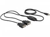 Adaptateur USB 2.0 Type-A > 2 x RS-232 DB9 série