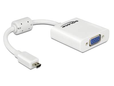 Adaptateur HDMI-micro D mâle > VGA femelle blanc