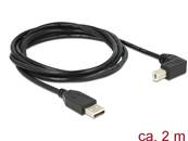 Câble USB 2.0 Type-A mâle > USB 2.0 Type-B mâle coudé 2 m noir