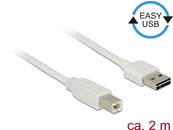 Câble EASY-USB 2.0 Type-A mâle > USB 2.0 Type-B mâle 2 m blanc