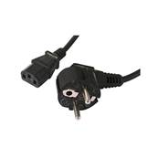 Cordon d'alimentation secteur 2 pôles + terre CEE7 / IEC C13 3.00 m noir