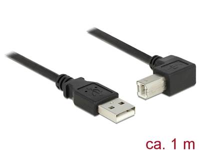 Câble USB 2.0 Type-A mâle > USB 2.0 Type-B mâle coudé 1 m noir