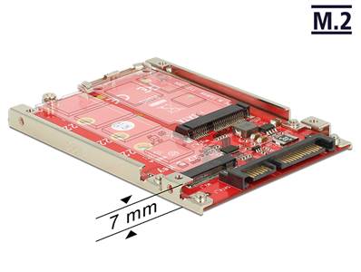 Convertisseur 2.5" SATA 22 broches > M.2 / mSATA avec cadre 7 mm