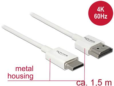 Câble HDMI haute vitesse avec Ethernet - HDMI-A mâle > HDMI Mini-C mâle 3D 4K 1,5 m Fin Haut de gamm