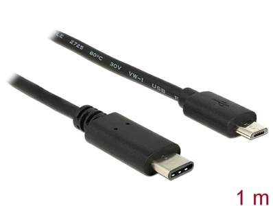 Câble USB Type-C™ 2.0 mâle > USB 2.0 Type Micro-B mâle 1,0 m noir