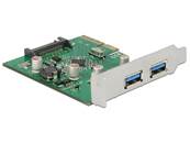 Carte PCI Express x4 > 2 x externe USB 3.1 Gen 2 Type-A femelle