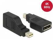 Adaptateur mini Displayport 1.2 mâle > Displayport femelle 4K coudé à 90° noir