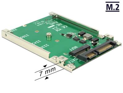 Convertisseur 2.5" SATA 22 broches > 1 x M.2 fente clé B - 7 mm