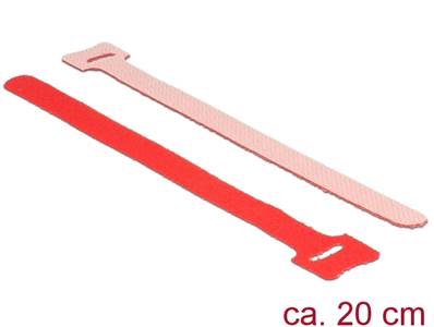 Fermetures par velcro, L 200 mm x l 12 mm 10 pièces rouge