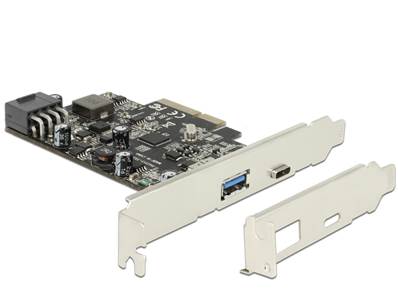 Carte PCI Express x4 > 1 x externe USB Type-C™ femelle avec fonction PD max. 93 Watt + 1 x externe U