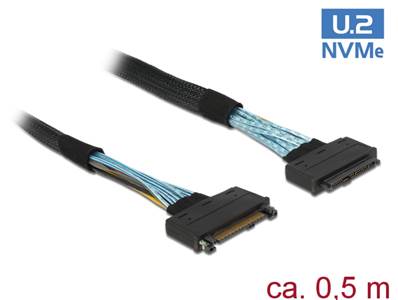 Câble d'extension U.2 SFF-8639 mâle > U.2 SFF-8639 femelle 0,5 m