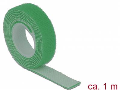 Fermetures par velcro L 1 m x l 13 mm rouleau vert