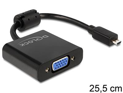 Adaptateur HDMI-micro D mâle > VGA femelle noir