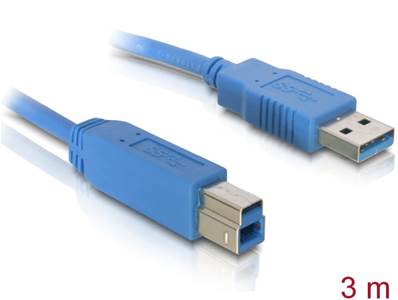 Câble USB 3.0 type-A mâle > USB 3.0 type-B mâle 3 m bleu