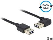 Câble EASY-USB 2.0 Type-A mâle > EASY-USB 2.0 Type-A mâle coudé vers la gauche / droite 3 m