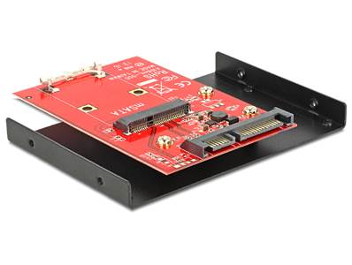 Convertisseur SATA à 22 broches > mSATA taille complète avec un cadre de 3.5"