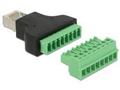 Adaptateur RJ45 mâle > Bornier 8 broches 2 pièces