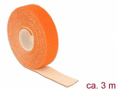 Fermetures par velcro L 3 m x l 20 mm rouleau orange