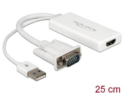 Adaptateur VGA vers HDMI avec audio blanc