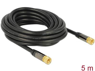 Câble d’antenne F mâle > F mâle RG-6/U 5 m noir