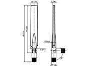 Antenne GSM / UMTS SMA mâle 1,0 - 3.5"dBi omnidirectionnelle avec jonction inclinable noir