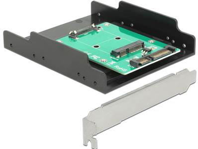 Convertisseur SATA 22 broches > mSATA avec support d'emplacement + châssis 3.5"