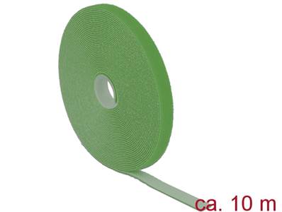 Fermetures par velcro L 10 m x l 13 mm rouleau vert