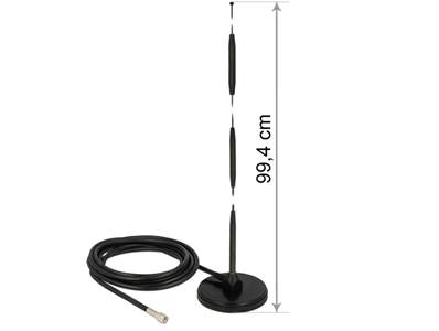 Antenne GSM mâle SMA 7 dBi fixe omnidirectionnelle avec base magnétique et câble de connexion (RG-58