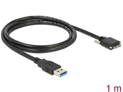 Câble USB 3.0 type A mâle > USB 3.0 type Micro-B mâle avec vis 1 m