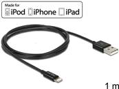 Câble d’alimentation et de transfert des données USB pour iPhone™, iPad™, iPod™ noir