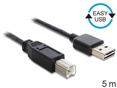 Câble EASY-USB 2.0 Type-A mâle > USB 2.0 Type-B mâle 5 m noir