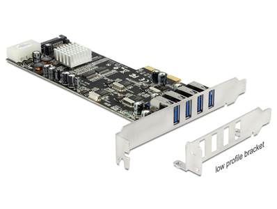 Carte PCI Express x4 > 4 x externes USB 3.0 Quad Channel