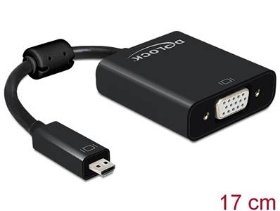 Adaptateur HDMI Micro-D mâle > VGA femelle avec audio noir