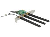 Carte PCI Express > 1 x emplacement interne M.2 touche A avec 3 antennes externes - Facteur de forme