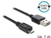 Câble EASY-USB 2.0 Type-A mâle > USB 2.0 Type Micro-B mâle 1 m noir