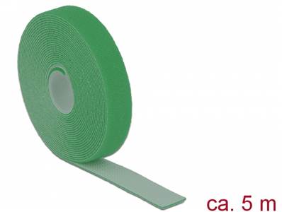 Fermetures par velcro L 5 m x l 20 mm rouleau vert