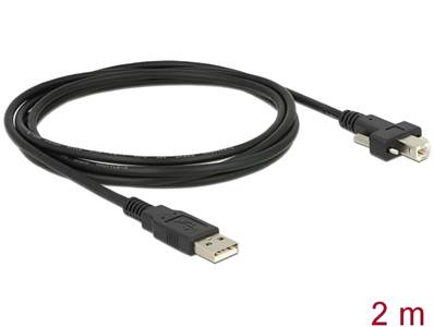 Câble USB 2.0 type A mâle > USB 2.0 type B mâle avec vis 2 m