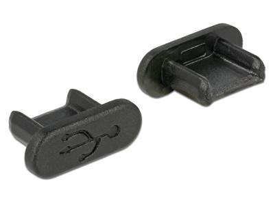 Capot noir pour USB 2.0 Micro-B femelle sans prise, 10 pièces