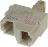 Dédoubleur de prise RJ45  cat.5e - monobloc, encombrement réduit 